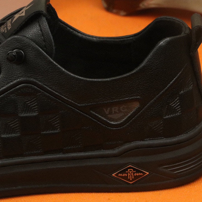 PRA SNEAKER IN BLACK EMBOSSED CALFSKIN