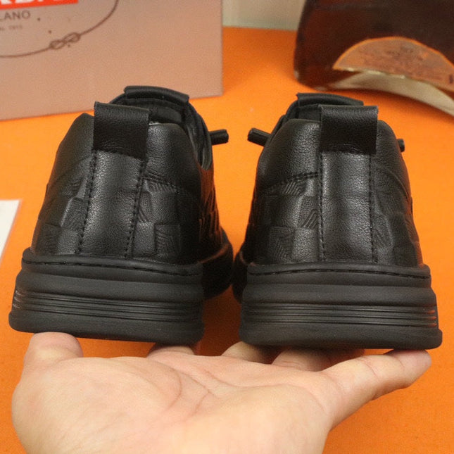 PRA SNEAKER IN BLACK EMBOSSED CALFSKIN