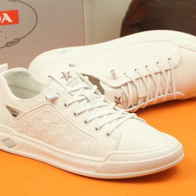 PRA SNEAKER IN WHITE EMBOSSED CALFSKIN