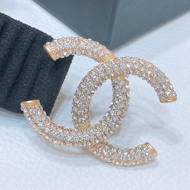 CC ELASTIC BELT 30MM IN BLACK WOOL FABRIC GOLD HARDWARE WITH RHINSTONES