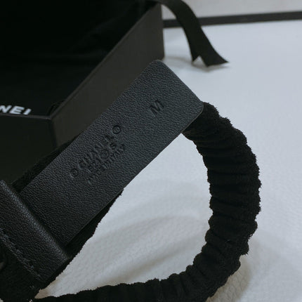 CC ELASTIC BELT 30MM IN BLACK WOOL FABRIC SILVER HARDWARE WITH RHINSTONES