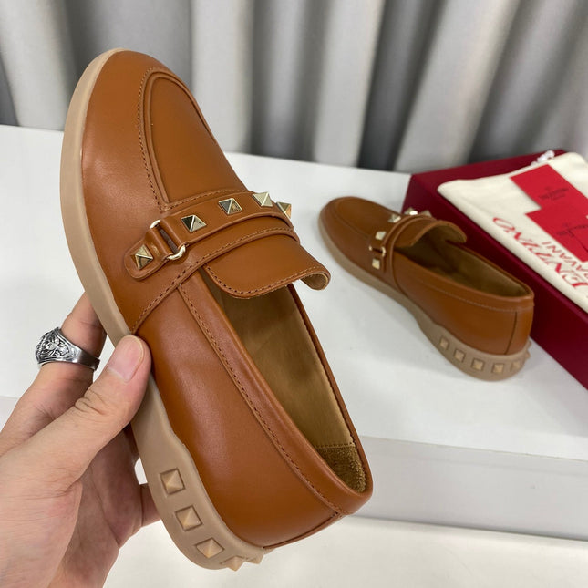 LEISURE FLOWS SPLIT LOAFER IN BRONZE BROWN CALFSKIN