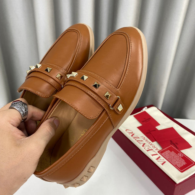 LEISURE FLOWS SPLIT LOAFER IN BRONZE BROWN CALFSKIN