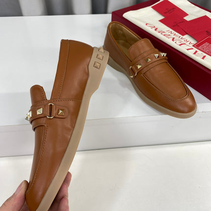 LEISURE FLOWS SPLIT LOAFER IN BRONZE BROWN CALFSKIN