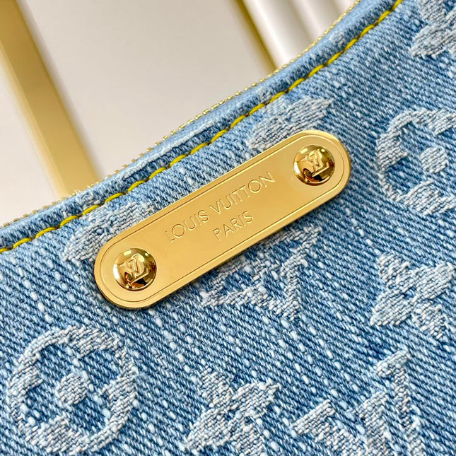 LIV POCHETTE 24 IN BLUE MONOGRAM DENIM GOLD HARDWARE