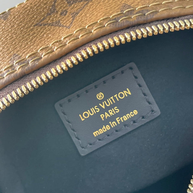 DICE 9 IN BROWN MONOGRAM AND MONOGRAM REVERSE CANVAS GOLD HARDWARE