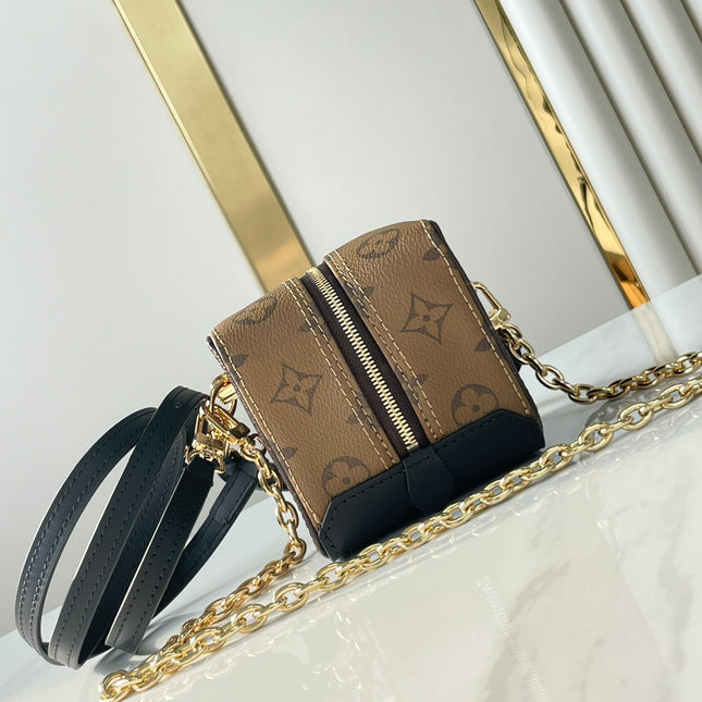 DICE 9 IN BROWN MONOGRAM AND MONOGRAM REVERSE CANVAS GOLD HARDWARE
