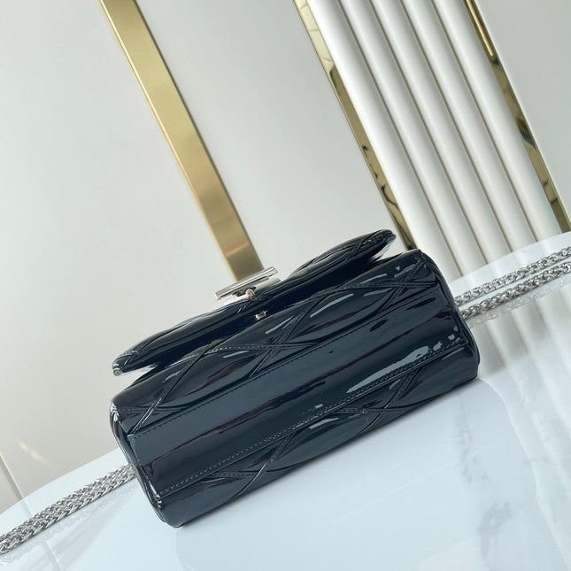 GO-14 MM 23 IN BLACK GLOSSY CALFSKIN SILVER HARDWARE