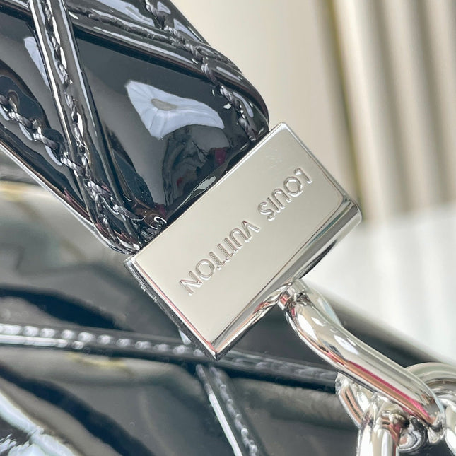 GO-14 MM 23 IN BLACK GLOSSY CALFSKIN SILVER HARDWARE