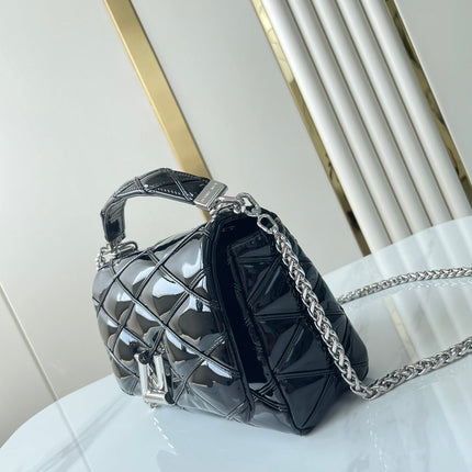 GO-14 MM 23 IN BLACK GLOSSY CALFSKIN SILVER HARDWARE