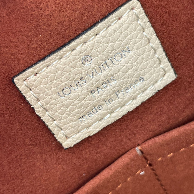 HAND IT ALL MM 32 IN CREAM MONOGRAM PERFORATE CALFSKIN SILVER HARDWARE