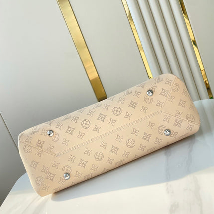 HAND IT ALL MM 32 IN CREAM MONOGRAM PERFORATE CALFSKIN SILVER HARDWARE
