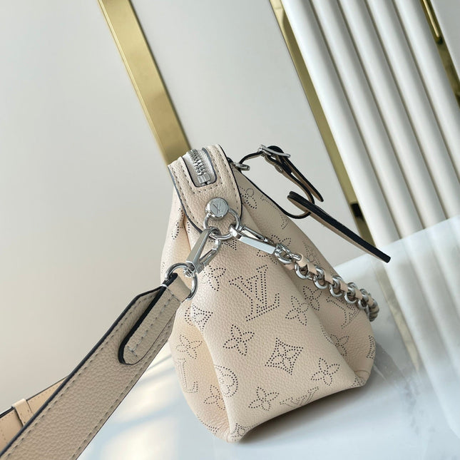 HAND IT ALL PM 29 IN BEIGE MONOGRAM PERFORATE CALFSKIN SILVER HARDWARE