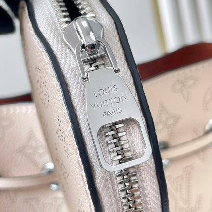 BELLA 22 IN BEIGE MONOGRAM PERFORATE CALFSKIN SILVER HARDWARE