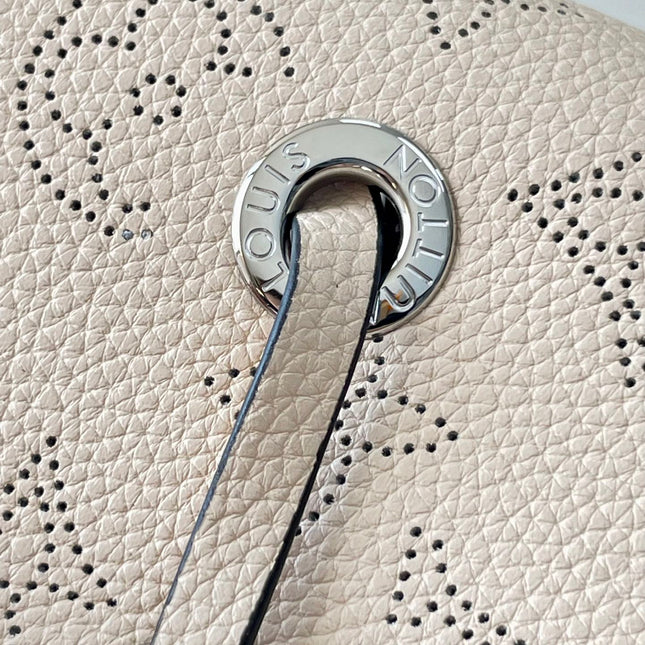 BELLA 22 IN BEIGE MONOGRAM PERFORATE CALFSKIN SILVER HARDWARE