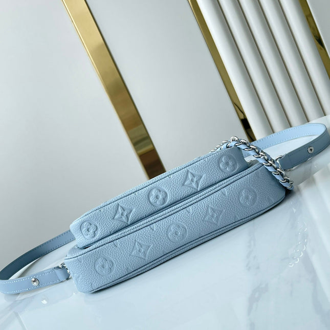 MULTI POCHETTE ACCESSOIRES 24 IN BEAU BLUE MONOGRAM EMPREINTE LEATHER