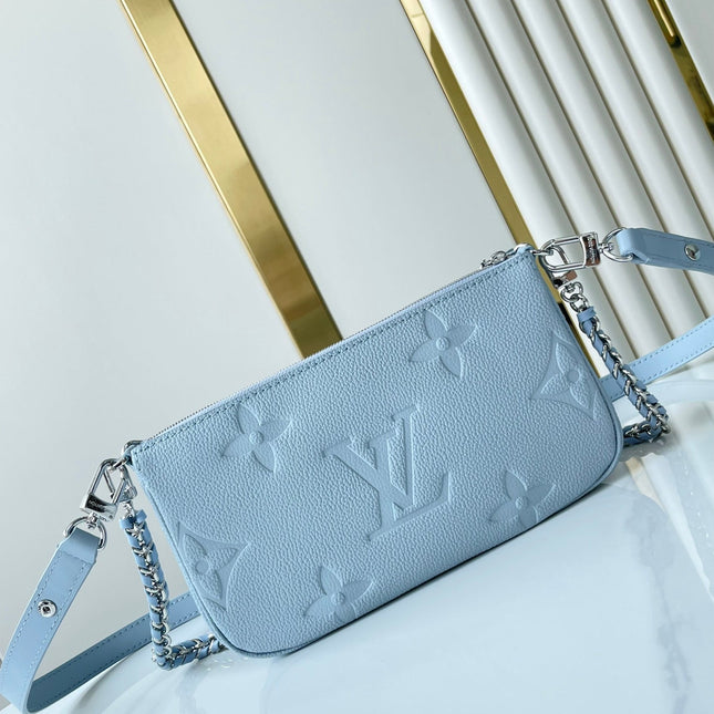 MULTI POCHETTE ACCESSOIRES 24 IN BEAU BLUE MONOGRAM EMPREINTE LEATHER