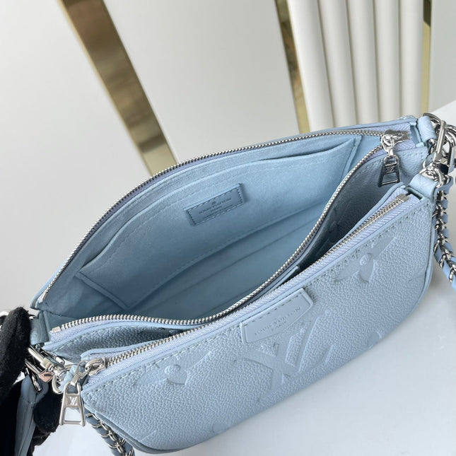 MULTI POCHETTE ACCESSOIRES 24 IN BEAU BLUE MONOGRAM EMPREINTE LEATHER
