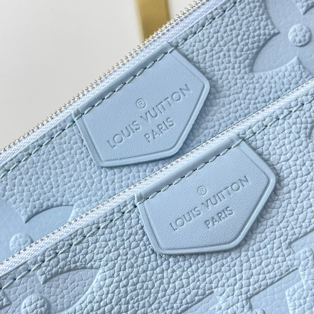 MULTI POCHETTE ACCESSOIRES 24 IN BEAU BLUE MONOGRAM EMPREINTE LEATHER