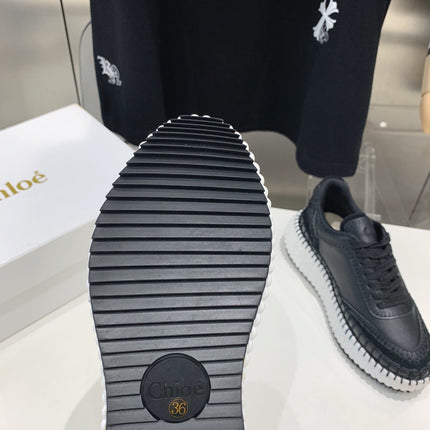 NAMA SNEAKER 5 CM IN BLACK CALFSKIN