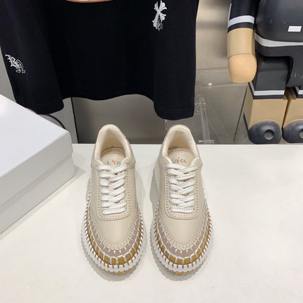 NAMA SNEAKER 5 CM IN BISQUE BEIGE CALFSKIN