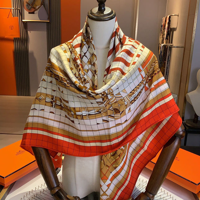 COACHING DEJA-VU SHAWL 135 CM IN COLORFUL CASHMERE AND SILK 379744