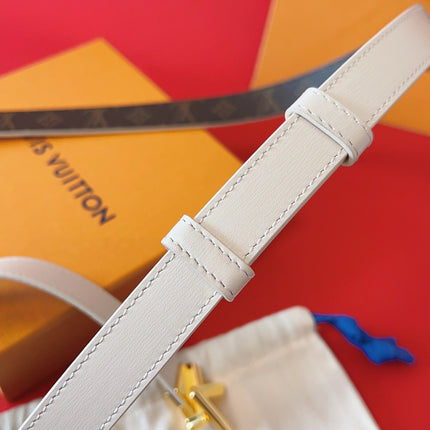 LV GO-14 20MM BELT IN WHITE CALFSKIN GOLD HARDWARE