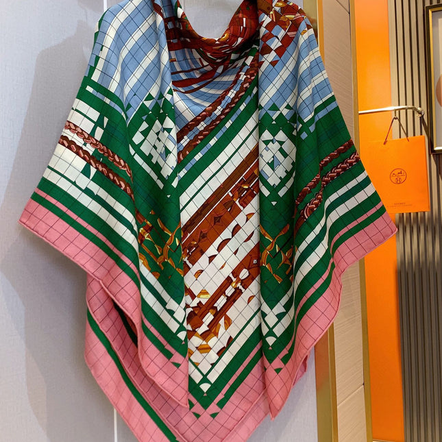 COACHING DEJA-VU SHAWL 135 CM IN COLORFUL CASHMERE AND SILK 379745
