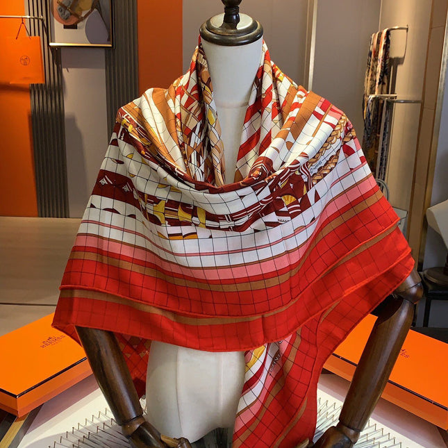 COACHING DEJA-VU SHAWL 135 CM IN COLORFUL CASHMERE AND SILK 379747