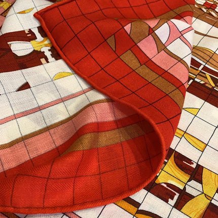 COACHING DEJA-VU SHAWL 135 CM IN COLORFUL CASHMERE AND SILK 379747
