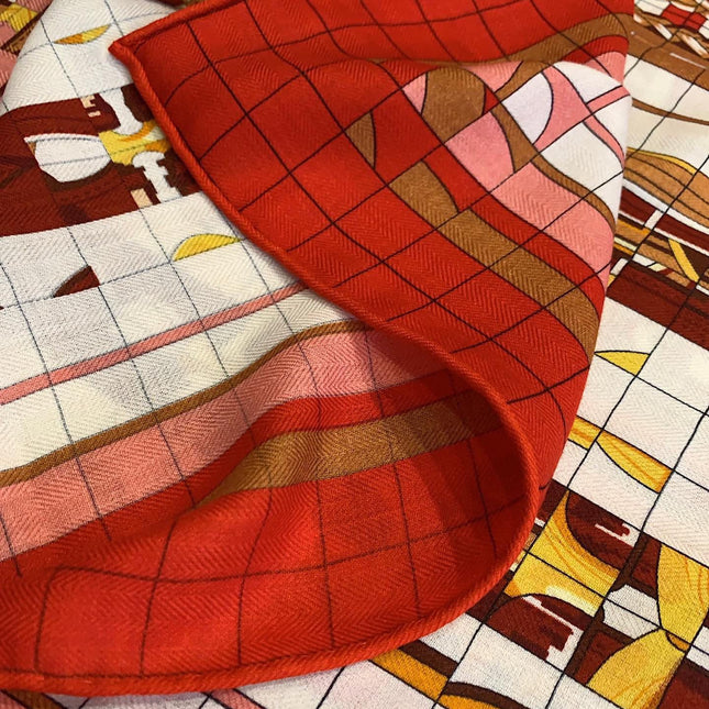 COACHING DEJA-VU SHAWL 135 CM IN COLORFUL CASHMERE AND SILK 379747