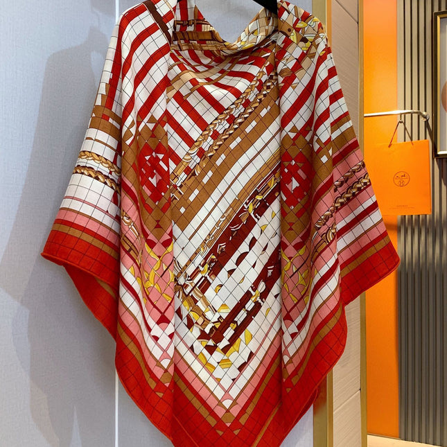 COACHING DEJA-VU SHAWL 135 CM IN COLORFUL CASHMERE AND SILK 379747