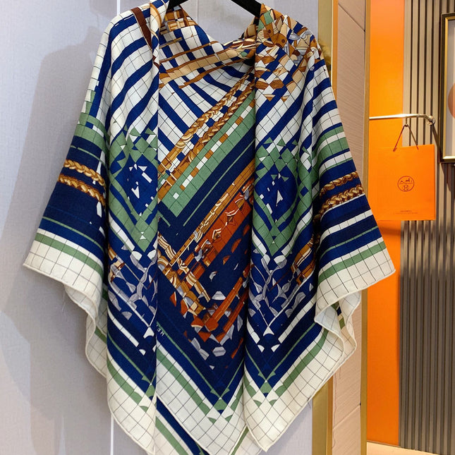 COACHING DEJA-VU SHAWL 135 CM IN COLORFUL CASHMERE AND SILK 379748
