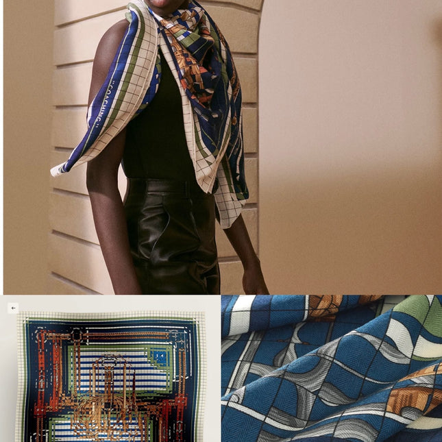 COACHING DEJA-VU SHAWL 135 CM IN COLORFUL CASHMERE AND SILK 379748