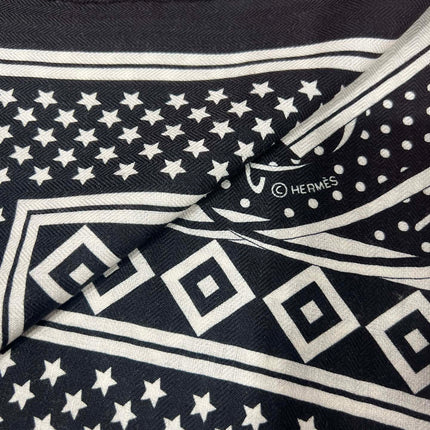 SCARF 140 CM IN BLACK MIX WHITE CASHMERE AND SILK 379767