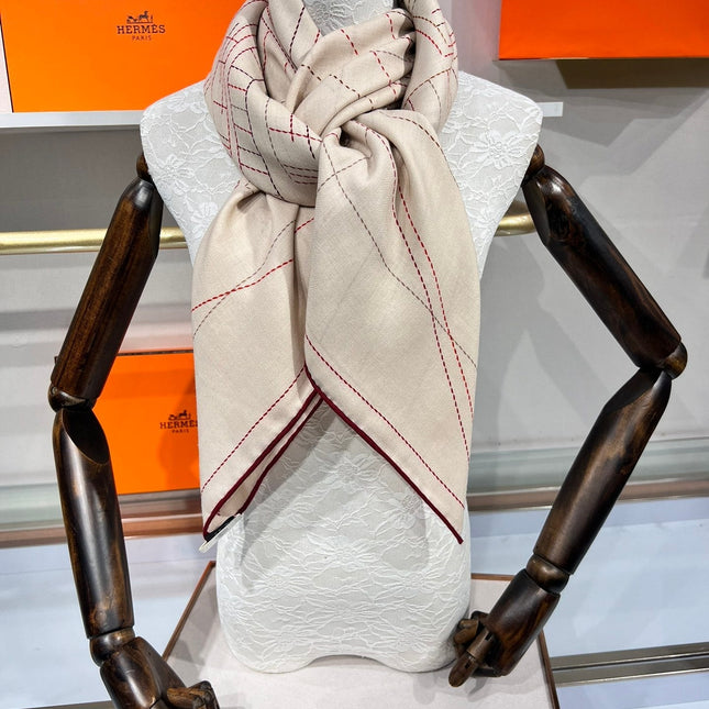 SCARF 135 CM BEIGE MIX RED 387967