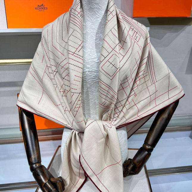 SCARF 135 CM BEIGE MIX RED 387967