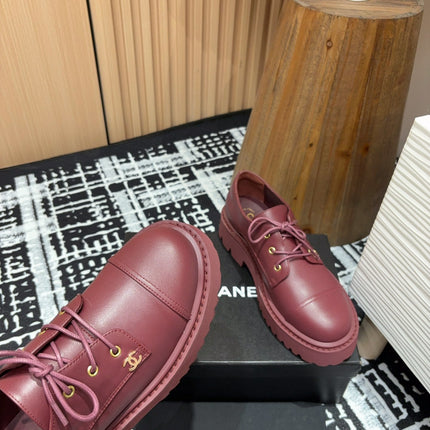 CC OXFORD SHOES IN BURGUNDY RED CALFSKIN