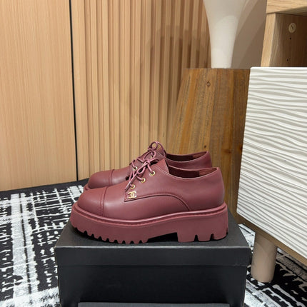 CC OXFORD SHOES IN BURGUNDY RED CALFSKIN