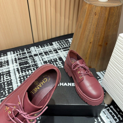 CC OXFORD SHOES IN BURGUNDY RED CALFSKIN