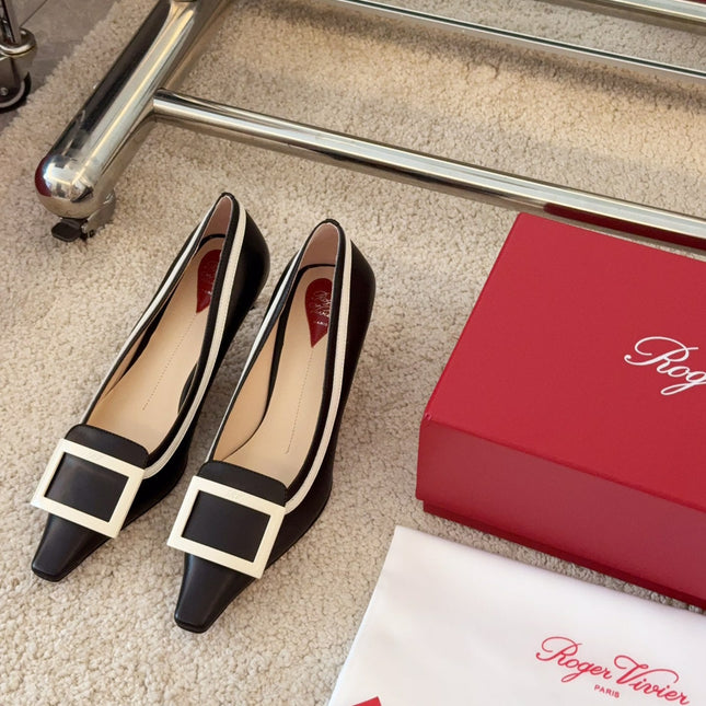 VIV’ CANARD PUMPS IN BLACK SHINY CALFSKIN