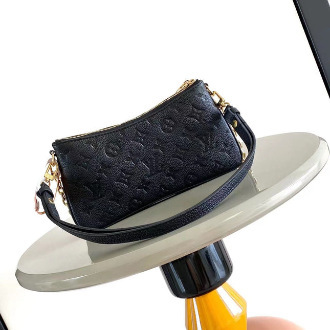 LIV POCHETTE 24 IN BLACK MONOGRAM EMPREINTE LEATHER GOLD HARDWARE