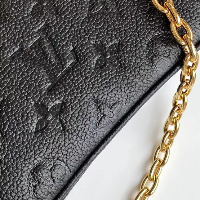 LIV POCHETTE 24 IN BLACK MONOGRAM EMPREINTE LEATHER GOLD HARDWARE
