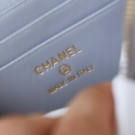 CHANEL 25S MINI VANITY BAG 16 CM IN GREY LAMBSKIN WITH CRYSTAL-EMBELLISHED CC LOGO