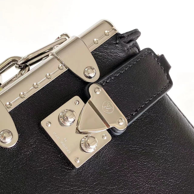 SLIM TRUNK 23 IN BLACK CALFSKIN SILVER HARDWARE