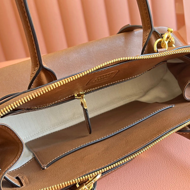 AVENTURE NAPPA BAG 33 IN CARAMEL BROWN LAMBSKIN GOLD HARDWARE