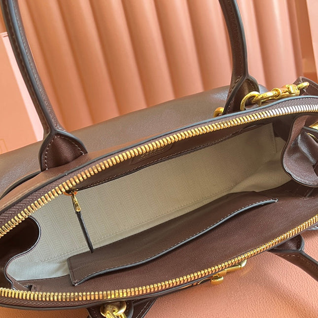 AVENTURE NAPPA BAG 33 IN CEDAR BROWN LAMBSKIN GOLD HARDWARE