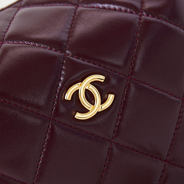 HOBO BAG 18 IN WINE RED SOFT LAMBSKIN GOLD CHAIN