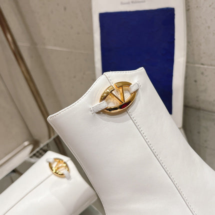 VLOGO THE BOLD EDITION ANKLE BOOT IN WHITE CALFSKIN 70MM
