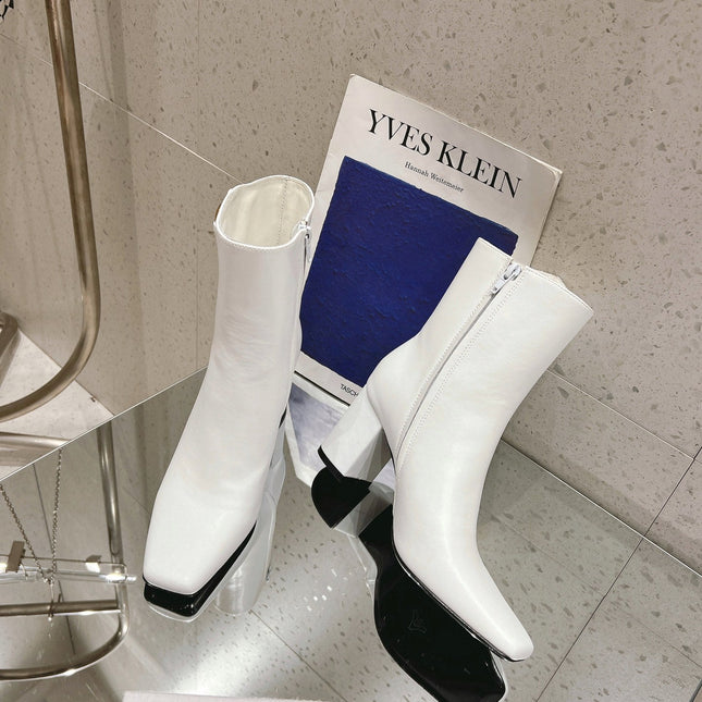 VLOGO THE BOLD EDITION ANKLE BOOT IN WHITE CALFSKIN 70MM
